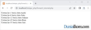 Tutorial Belajar PHP - Cara Penulisan Perulangan Foreach PHP