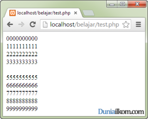 Tutorial Belajar PHP - Contoh Fungsi dan Cara Penulisan Break PHP 3