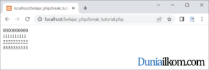 Tutorial Belajar PHP - Fungsi Perintah Break PHP