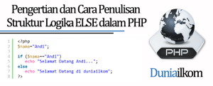 Tutorial Belajar PHP - Pengertian dan Cara Penulisan Struktur Logika ELSE dalam PHP