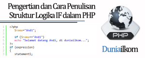 Tutorial Belajar PHP - Pengertian dan Cara Penulisan Struktur Logika IF dalam PHP