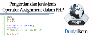 Tutorial Belajar PHP - Pengertian dan Jenis-jenis Operator Assignment dalam PHP