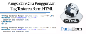 Tutorial Form HTML - Fungsi dan Cara Penggunaan Tag Textarea Form HTML