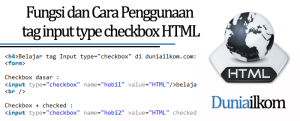 Tutorial Form HTML - Fungsi dan Cara Penggunaan tag input type checkbox HTML