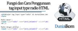 Tutorial Form HTML - Fungsi dan Cara Penggunaan tag input type radio HTML