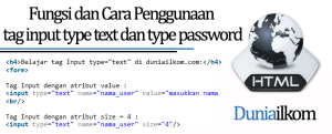 Tutorial Form HTML - Fungsi dan Cara Penggunaan tag input type text dan type password
