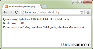 Cara Menampilkan Pesan Error MySQL