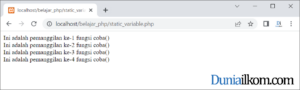 Tutorial Belajar PHP - Pengertian Static Variable