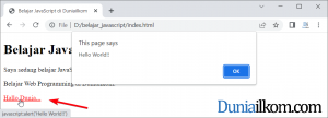 Cara Memasukkan kode JavaScript ke File HTML - JavaScript Protocol
