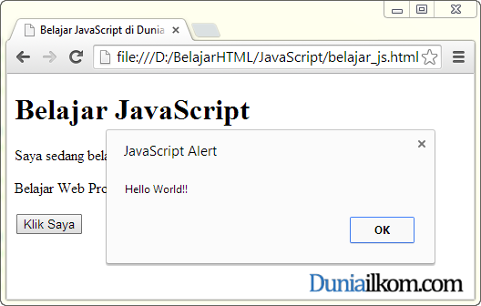  Cara  Memasukkan input kode  JavaScript  ke dalam HTML  