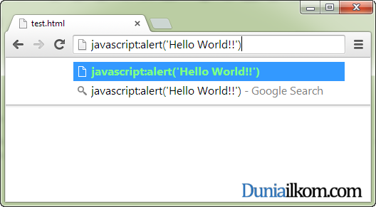 Cara Memasukkan kode JavaScript ke dalam HTML - protokol javascript url