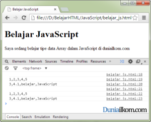 Cara Membuat Tipe Data Array di dalam JavaScript