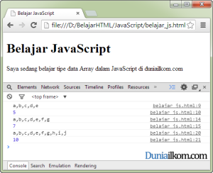 Cara Membuat Tipe Data Array di dalam JavaScript 4