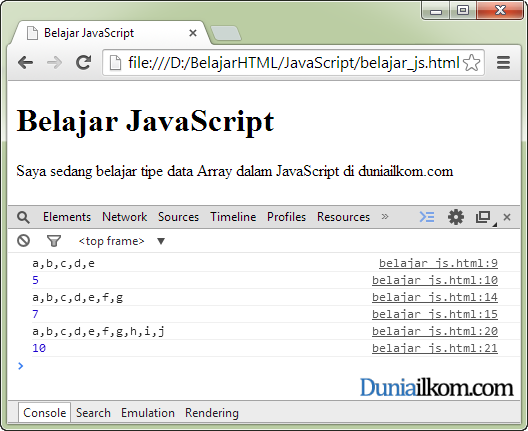 Cara Membuat Tipe Data Array di dalam JavaScript 4