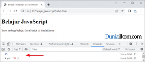 Cara Menampilkan Hasil Program JavaScript - console.log