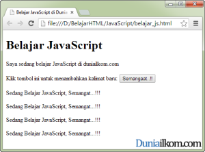Cara Menjalankan Kode Program JavaScript - Contoh Program 2