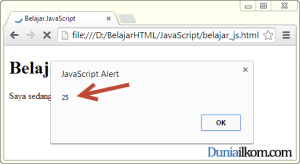 Contoh Cara Menampilkan Hasil JavaScript - fungsi alert