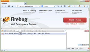 Plugin Firebug pada Mozilla Firefox