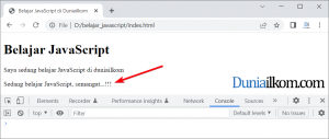 Posisi Terbaik Meletakkan Kode JavaScript