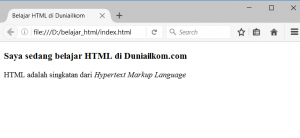 Contoh Cara Membuat Huruf Miring dalam HTML - tag i