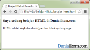 Contoh Cara Membuat Huruf Miring dalam HTML - tag i