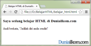 Contoh Cara Membuat Kutipan Pendek dalam HTML - tag q