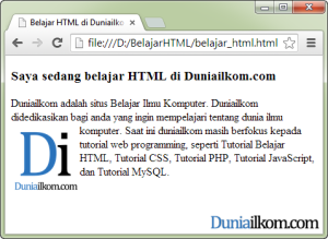 Contoh Penulisan Atribut align dalam gambar HTML - tag img