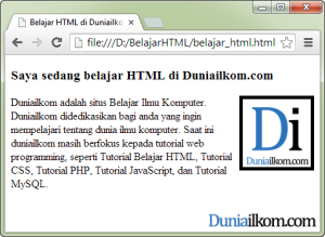 Contoh Penulisan Atribut border dalam gambar HTML - tag img