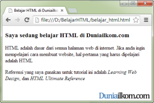 Contoh Penulisan tag cite dalam HTML