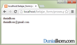 Hasil Input Form HTML ditampilkan dengan PHP