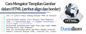 Tutorial HTML Lanjutan - Cara Mengatur Tampilan Gambar dalam HTML (atribut align dan border)