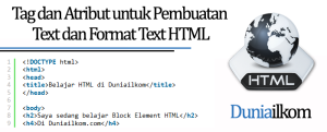 Tutorial HTML Lanjutan - Tag dan Atribut untuk Pembuatan Text dan Format Text HTML