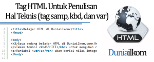 Tutorial Text HTML - Tag HTML Untuk Penulisan Hal Teknis (tag samp kbd dan var)