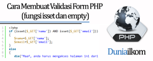 Tutorial Form PHP - Cara Membuat Validasi Form PHP (fungsi isset dan empty)