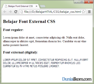 Tutorial Belajar CSS - Cara Menggunakan Font External @font-face