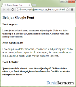 Tutorial Belajar CSS - Cara Menggunakan Google Font