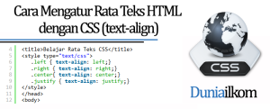 Tutorial Belajar CSS - Cara Mengatur Rata Teks HTML dengan CSS (text-align)