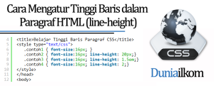 Tutorial Belajar CSS - Cara Mengatur Tinggi Baris dalam Paragraf HTML (line-height)