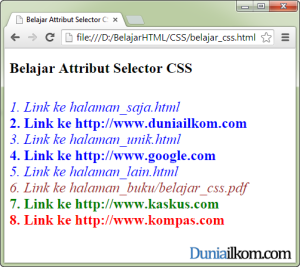 Tutorial Belajar CSS - Cara Menggunakan Atribut Selector CSS