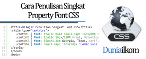 Tutorial Belajar CSS - Cara Penulisan Singkat Property Font CSS