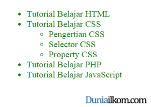 Tutorial Belajar CSS - Contoh Descendant Selector CSS