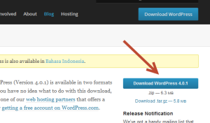 Cara Mendownload WordPress - Mulai proses download