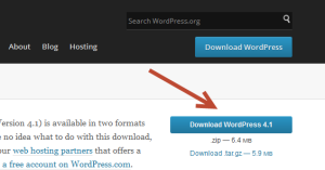 Cara Mendownload WordPress - Mulai proses download