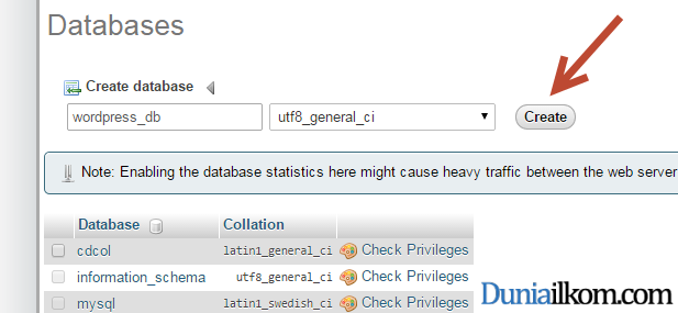 Cara Menginstall WordPress - Membuat Database wordpress_db