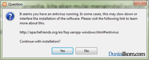 Cara Menginstall XAMPP di Windows - Peringatan Anti Virus