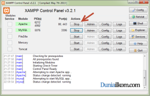 Cara Menginstall XAMPP di Windows - XAMPP Control Panel