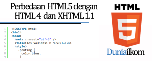 Tutorial Belajar HTML5 - Perbedaan HTML5 dengan HTML 4 dan XHTML 1.1