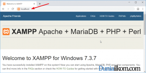 Halaman awal XAMPP localhost