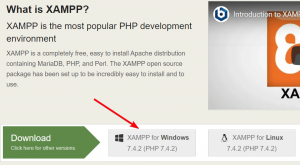 Klik untuk mendownload XAMPP 7.4.2
