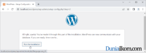 Mulai install database MySQL untuk WordPress